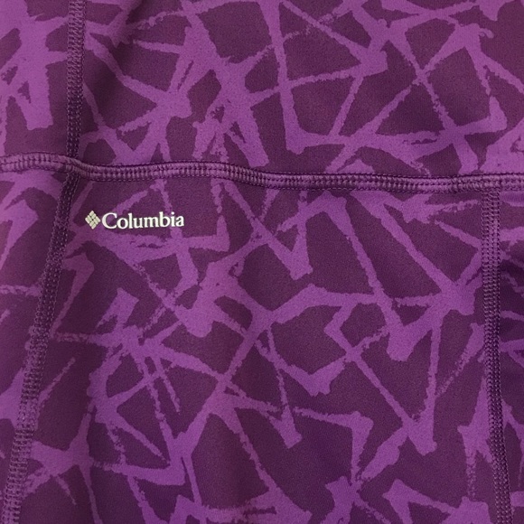 Columbia Crop Leggings Purple Printed Medium - Picture 4 of 6